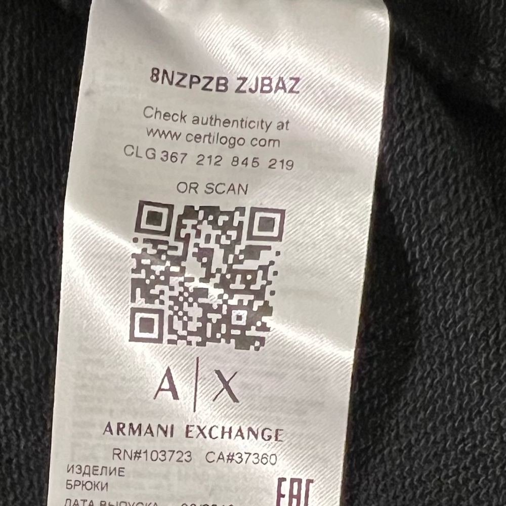 ARMANI EXCHANGE Men’s Sport pants in Black Size XL - Picture 5 of 8